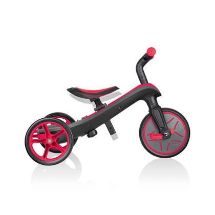 Czerwono-czarny rowerek biegowy Globber Explorer Trike 3w1 631-102