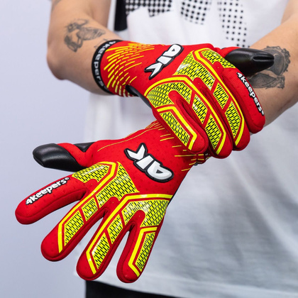 Czerwono-żółte rękawice bramkarskie 4Keepers Neo Lava NC - Junior