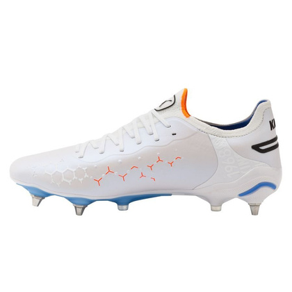 Biało-niebieskie buty sportowe wkręty Puma King Ultimate MxSG 107098 01