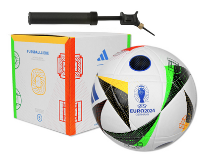 Kolorowa piłka nożna Adidas Fussballliebe League Euro 2024 IN9369 + Pudełko + Pompka