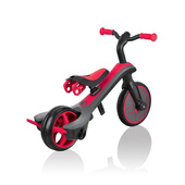 Czerwono-czarny rowerek biegowy Globber Explorer Trike 3w1 631-102