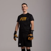 Czarno-pomarańczowe rękawice bramkarskie Football Masters Invictus X Training Black Orange