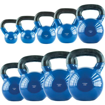 KNV32 BLUE KETTLEBELL ŻELIWNY POKRYTY WINYLEM HMS