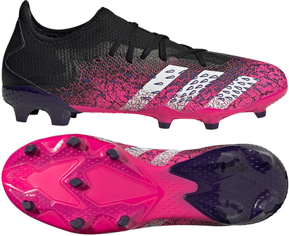 Czarno-różowe buty piłkarskie korki Adidas Predator Freak.3 FG FW7519