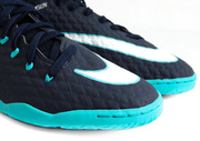 Granatowo-niebieskie buty piłkarskie na halę Nike HypervenomX Phelon DF IC 917774-414 JR