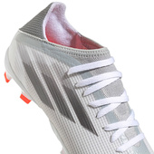 Biało-szare buty piłkarskie korki Adidas X Speedflow.3 FG FY3305 - Junior