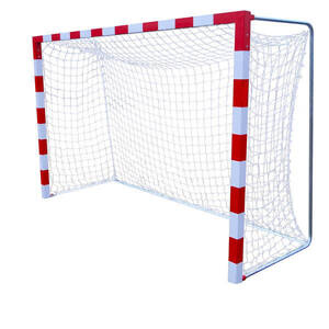 Bramka do piłki ręcznej 3x2m przedłużana / tulejowa [profil stal kwadrat 80x80], głębokość 0,8/1m, lakier. pasy biało-czerwone