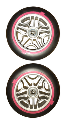 Czarno-fioletowe kółka przednie do hulajnogi Globber 526