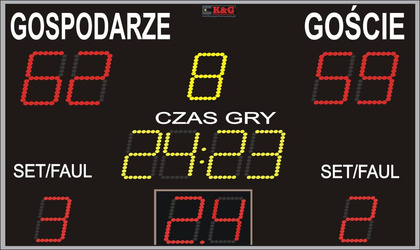 Tablica wyników do hal sportowych TZG -52