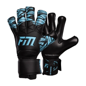 Czarno-błękitne rękawice bramkarskie Football Masters Invictus X Training Black Blue