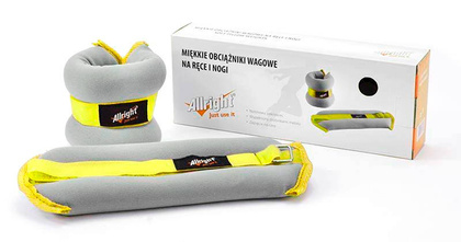 Szaro-żółte obciążniki miękkie Allright FE08014 2x0,5 kg