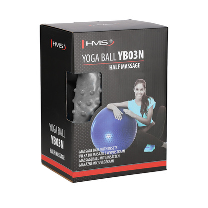 YB03 NEW 65CM LIGHT GRAY PIŁKA GIMNASTYCZNA MASUJACA HMS