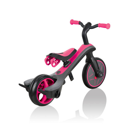 Czarno-różowy rowerek biegowy Globber Explorer Trike 4w1 632-110-3