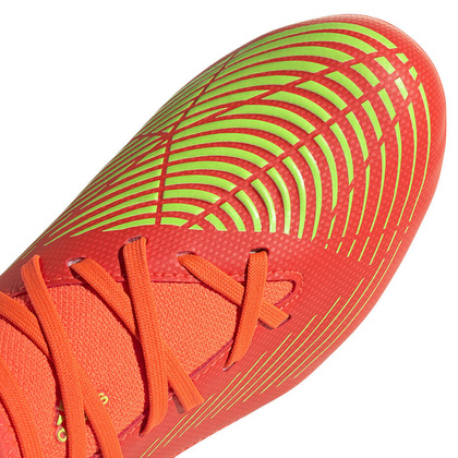 Czerwono-seledynowe buty piłkarskie korki Adidas Predator Edge.3 GW0980 - Junior