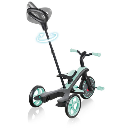 Czarno-miętowy rowerek biegowy Globber Explorer Trike 4w1 632-206-3