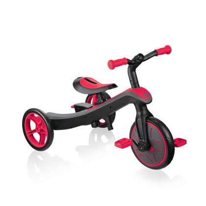 Czerwono-czarny rowerek biegowy Globber Explorer Trike 3w1 631-102