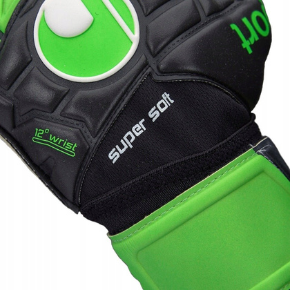 Czarno-zielone rękawice bramkarskie Uhlsport Super Soft 101102101
