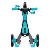 Czarno-turkusowy rowerek biegowy Globber Explorer Trike 3w1 631-105