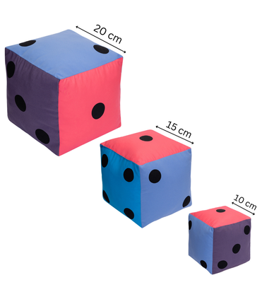 Kostka edukacyjna 10 cm - Kropki Pastelowa