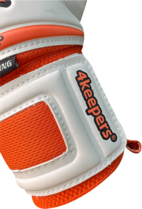 Biało-pomarańczowe rękawice bramkarskie 4Keepers Champ Training VI RF2G