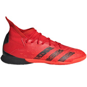 Czerwono-czarne buty piłkarskie halówki Adidas Predator Freak.3 FY6288 - Junior