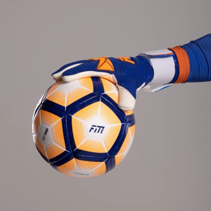Granatowo-pomarańczowe rękawice bramkarskie Football Masters Varis X PRO Blue Orange