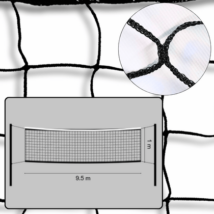 Siatka do siatkówki treningowa |9,5m x 1m| PE 3mm czarna bezwęzłowa - Legend Sport
