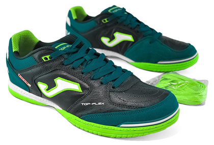 Czarno-zielone buty piłkarskie na halę Joma Top Flex 915 Sala