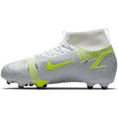 Srebrno-białe buty piłkarskie Nike Mercurial Superfly 8 Academy FG/MG CV1127-107 - Junior