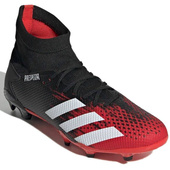 Czarno-czerwone buty piłkarskie korki Adidas Predator 20.3 FG EE9555