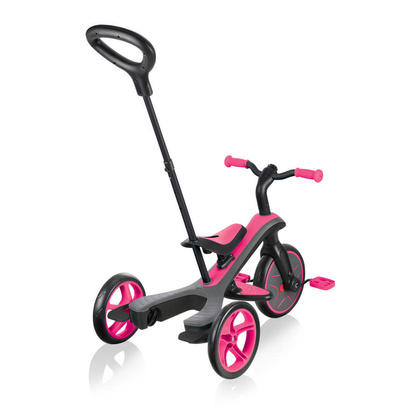 Czarno-różowy rowerek biegowy Globber Explorer Trike 4w1 632-110-3