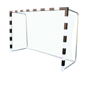 Bramka do piłki ręcznej 3x2m przenośna [profil AL kwadrat 80x80], głębokość 0,8/1m, lakier. pasy biało-czarne