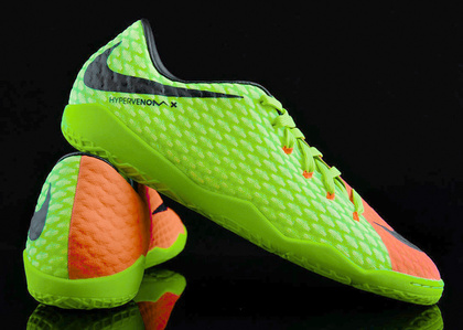 Zielono-pomarańczowe buty piłkarskie na halę Nike Hypervenomx Phelon IC 852563-308
