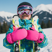 Rękawice zimowe Meteor Juna S różowy/czarny