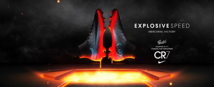 Szaro-pomarańczowe buty piłkarskie na halę Nike Mercurial Victory IC CR7 852526-001