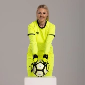 Żółto-czarne rękawice bramkarskie Football Masters Varis X PRO Yellow Fluo