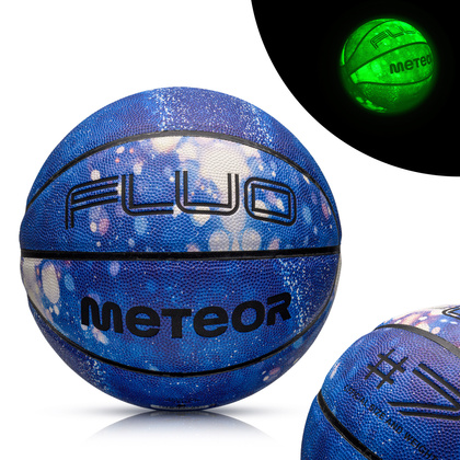 Piłka koszykowa Meteor Fluo niebieski/biały 7