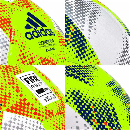 Biało-żółta piłka nożna Adidas Conext 19 Sala FIFA DN8644 - rozmiar 4