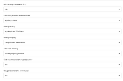 Spersonalizowany kosz do koszykówki, jednosłupowy