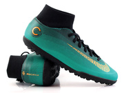 Zielono-czarne buty piłkarskie na orlik Nike Mercurial Superfly Club CR7 TF AJ3570-390