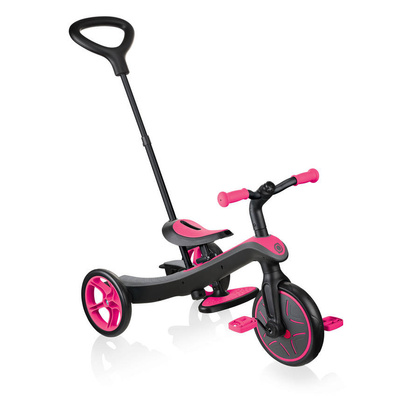 Czarno-różowy rowerek biegowy Globber Explorer Trike 4w1 632-110-3