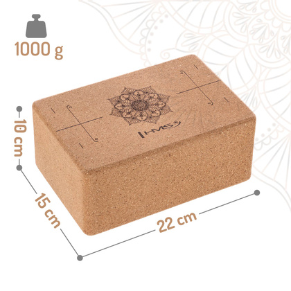 ZESTAW DO JOGI HMS CORK MATA TPE YM11 + KOSTKA KJ02 + PASEK SJ02