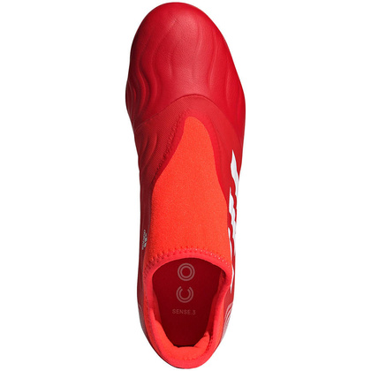 Czerwono-białe buty piłkarskie korki Adidas Copa Sense.3 LL FG FY6172