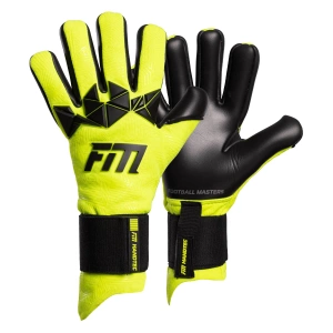 Żółto-czarne rękawice bramkarskie Football Masters Varis X PRO Yellow Fluo