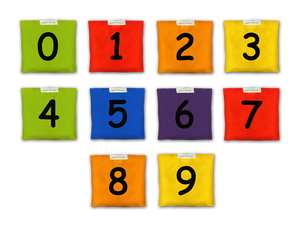 Woreczki gimnastyczne Akson Cyferki  ZESTAW  6 KOLORÓW