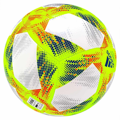Biało-żółta piłka nożna Adidas Conext 19 Sala FIFA DN8644 - rozmiar 4
