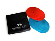 Niebiesko-czerwone znaczniki pola płaskie (maty znakujące) Yakimasport 100384 - zestaw 12 szt.