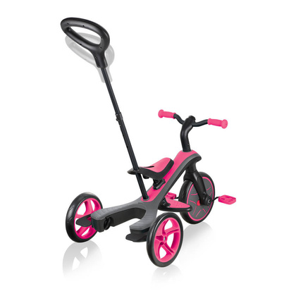 Czarno-różowy rowerek biegowy Globber Explorer Trike 4w1 632-110-3