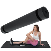 MATA FITNESS JOGA PILATES  EVA 180x60x0,4CM CZARNA