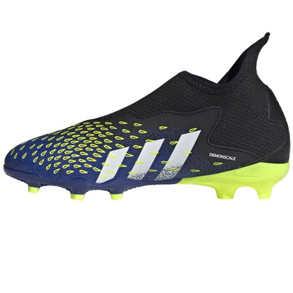 Czarno-seledynowe buty piłkarskie korki Adidas Predator Freak.3 LL FG FY0618 - Junior